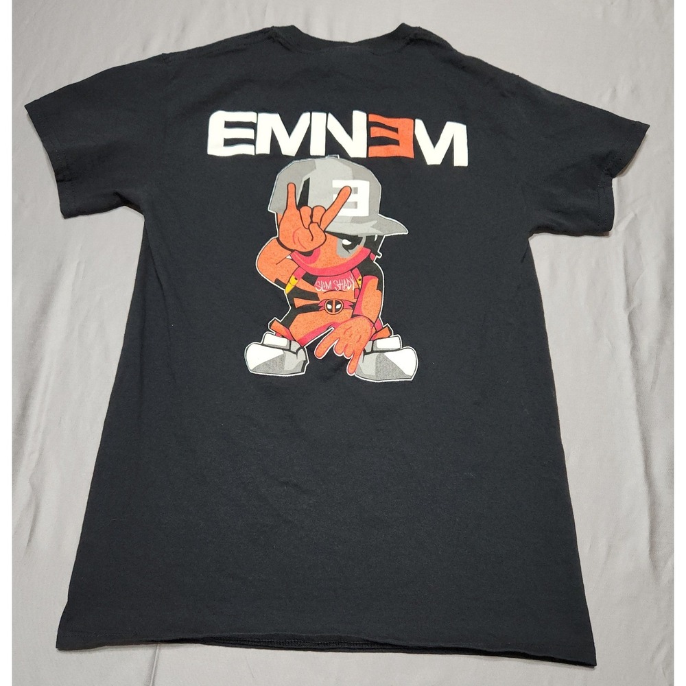 Eminem Slim Shady Prison Eye Graphic T-Shirt Black Mens Small Deadpool Style